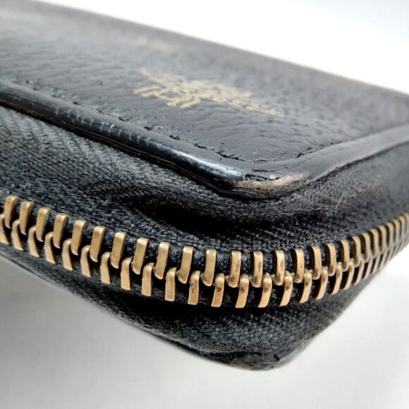 Authentic Gucci Continental Black Leather Gold Filigree Bee Star Zippy Wallet - Picture 5 of 9